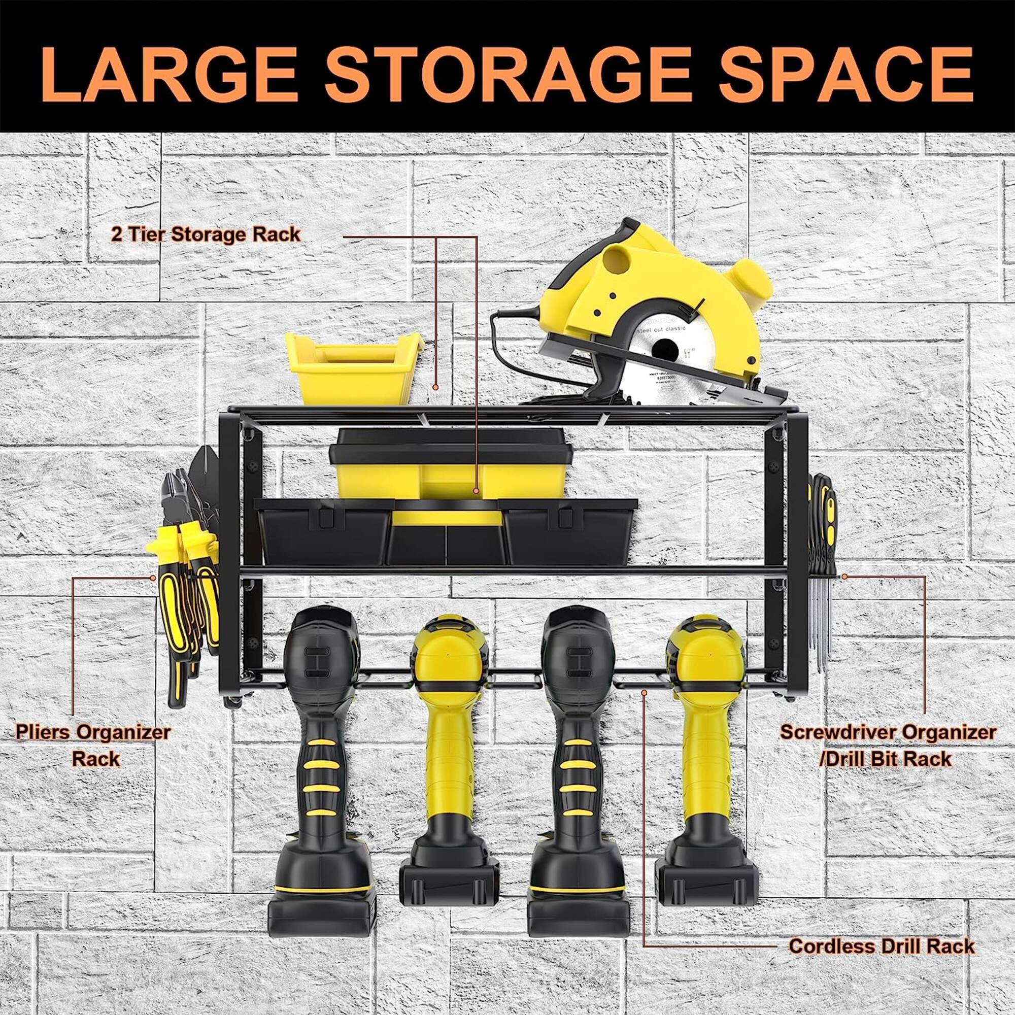 NEX™ 16.5" Black Wire Drill & Power Tool Wall Organizer